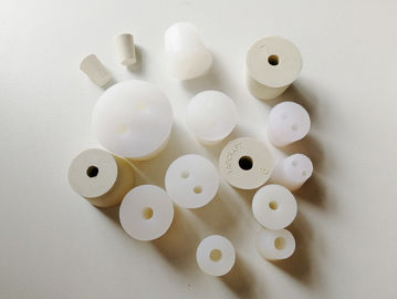 Tappi in gomma di silicone a un buco di laboratorio per bottiglie, provette e flaconi di chimica